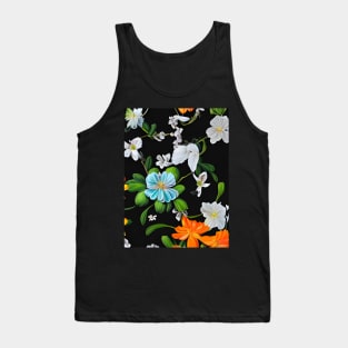 Colorful meadow flowers on a dark background II Tank Top